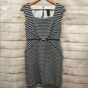 Navy Blue & White Ann Taylor Sheath Dress, Size 0